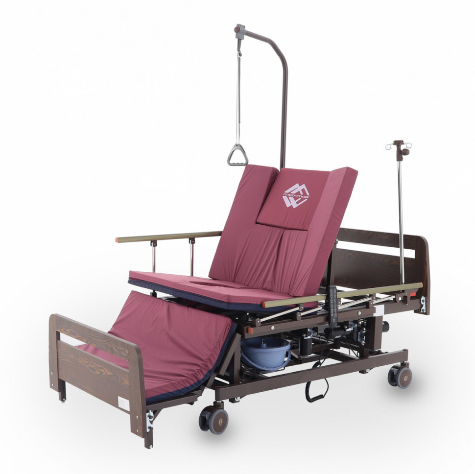 Кровать электрическая MED-MOS DB-11А (ЛДСП венге) с регулировкой высоты ложемента с матрасом