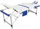 Стол массажный складной алюминиевый JFAL01A 3-секционный белый/синий